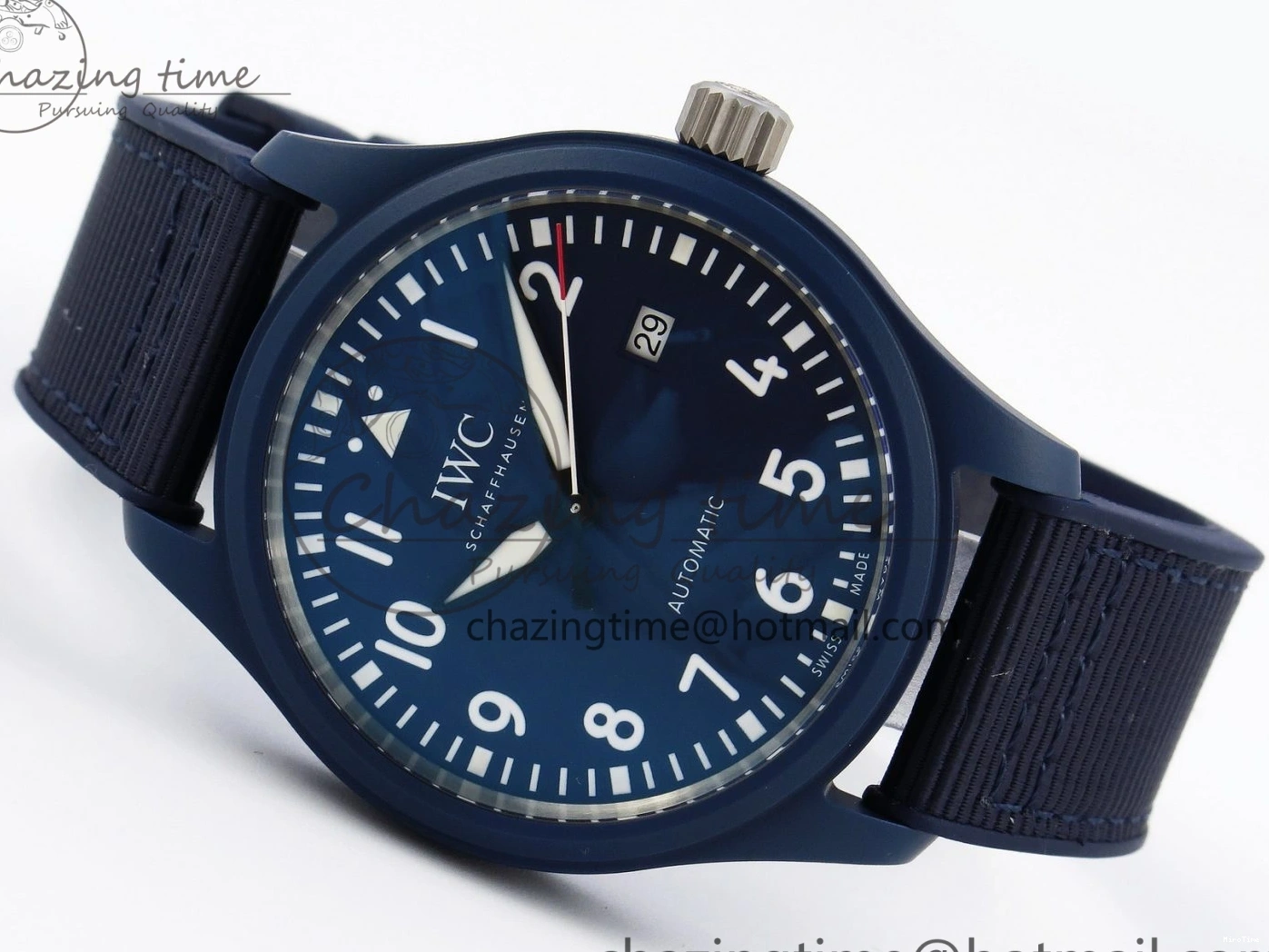 MIROTIME 0206 Original Pilot’s Watch Laureus Blue Ceramic IW328101 ZF 1:1 Best Edition on Blue Nylon Strap A 7027